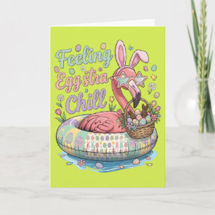 Lustiges Oster-Flamingo-Gefühl Eggstra Chill Cute Feiertagskarte