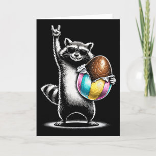 Lustiges Osterei Schokolade Waschbär Rock On Karte