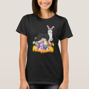 Lustiges Osterei Sibirischer Husky Hund Ostersonn T-Shirt