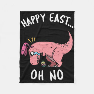 Lustiges Ostern Frohe Ostern... Oh Nein Trex Rosa  Fleecedecke