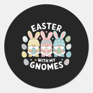 Lustiges Ostern mit meinen Gnomies Frohe Ostern Gn Runder Aufkleber