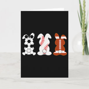 Lustiges Ostertag-Fußball-Baseball-Sport-Hase Karte