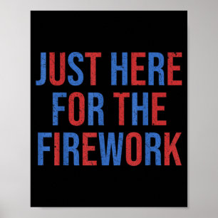 Lustiges Paar hier für das Feuerwerk am 4. Juli Poster