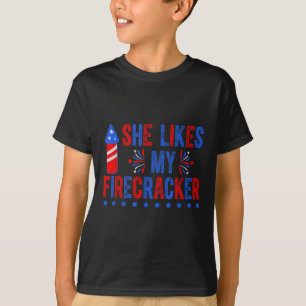 Lustiges Paar passend zum 4. Juli Er mag mein Feue T-Shirt