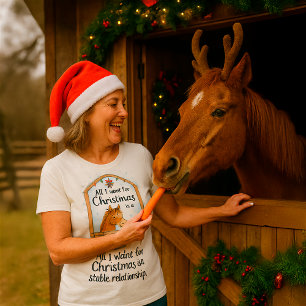 Lustiges Paare Pferd Weihnachten T-Shirt – Benutze