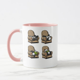 Lustiges Panda-Bärn-Buch-Lesetier Tasse