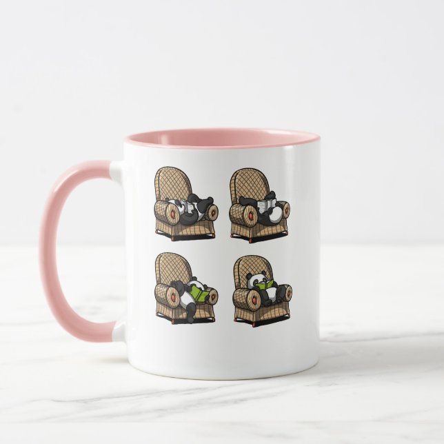 Lustiges Panda-Bärn-Buch-Lesetier Tasse (Links)