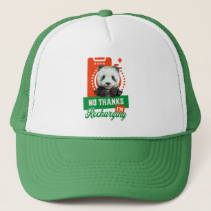 Lustiges Panda Introvert Batterie aufladendes Desi Truckerkappe