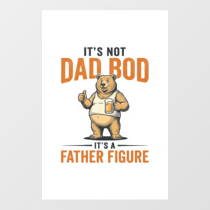 Lustiges Papa-Bod-Vaterfigur-Bär-Bier-Shirt_1 Fensteraufkleber