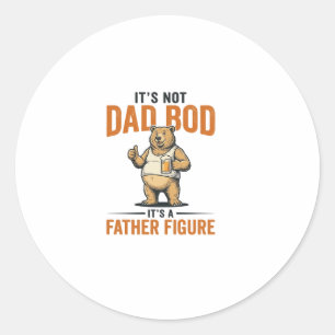 Lustiges Papa-Bod-Vaterfigur-Bär-Bier-Shirt_1 Runder Aufkleber