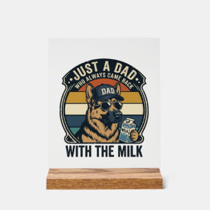 Lustiges Papa Deutscher Schäferhund Milch Retro-Sh Acrylschild