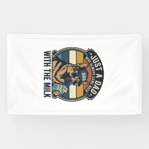 Lustiges Papa Deutscher Schäferhund Milch Retro-Sh Banner