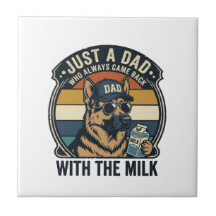 Lustiges Papa Deutscher Schäferhund Milch Retro-Sh Fliese
