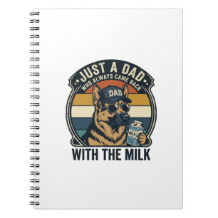 Lustiges Papa Deutscher Schäferhund Milch Retro-Sh Notizblock