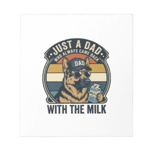 Lustiges Papa Deutscher Schäferhund Milch Retro-Sh Notizblock