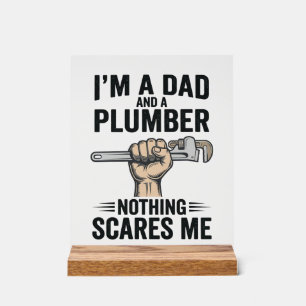 Lustiges Papa-Klempner-Vintage-Stickerei-Shirt-Des Acrylschild