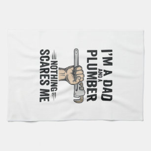 Lustiges Papa-Klempner-Vintage-Stickerei-Shirt-Des Geschirrtuch