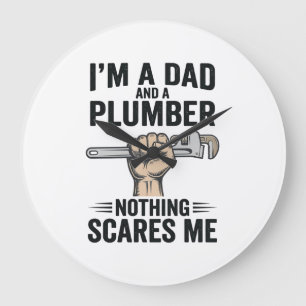 Lustiges Papa-Klempner-Vintage-Stickerei-Shirt-Des Große Wanduhr