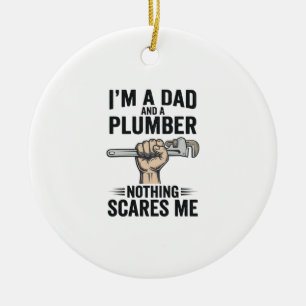 Lustiges Papa-Klempner-Vintage-Stickerei-Shirt-Des Keramik Ornament