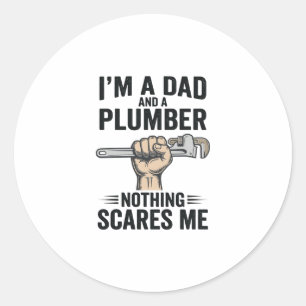 Lustiges Papa-Klempnerner Vintage-Stickerei-Shirt- Runder Aufkleber