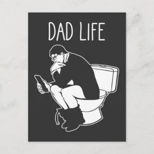 Lustiges Papa-Leben Vatertag Toilette Fauler Daddy Postkarte