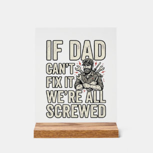Lustiges Papa Mechaniker Wenn Papa es nicht repari Acrylschild