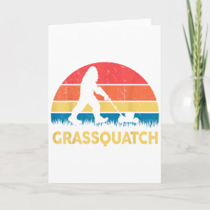 Lustiges Papa-Rasenmähen Grquatch-Bigfoot-Rasenmäh Karte