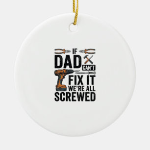 Lustiges Papa-Reparatur-Tool-Zitat-Vektordesign_ Keramik Ornament
