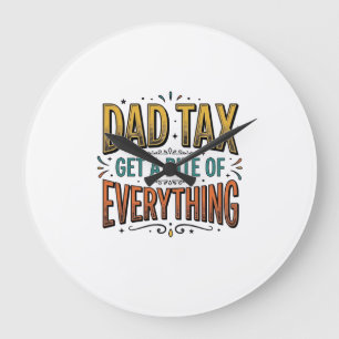 Lustiges Papa Steuer Vintage Gravur Shirt Design_1 Große Wanduhr