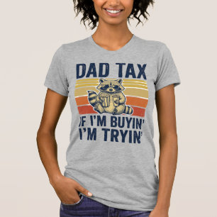 Lustiges Papa Steuer Waschbär Retro Grafik T-Shirt