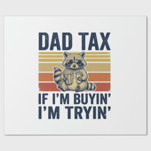 Lustiges Papa Steuer Waschbär Vintage Grafik T-Shi Geschenkpapier