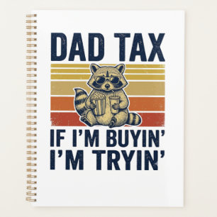 Lustiges Papa Steuer Waschbär Vintage Grafik T-Shi Planer