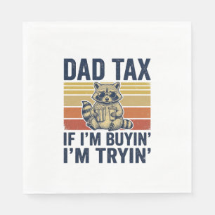 Lustiges Papa Steuer Waschbär Vintage Grafik T-Shi Serviette