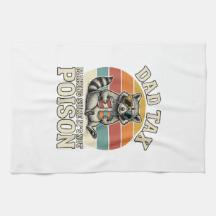 Lustiges Papa Steuer Waschbär Vintage T-Shirt Desi Geschirrtuch