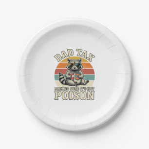 Lustiges Papa Steuer Waschbär Vintage T-Shirt Desi Pappteller
