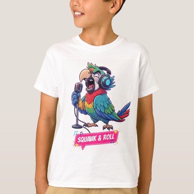 Lustiges Papageien-Singen-Karaoke-T-Shirt  T-Shirt (Vorderseite)