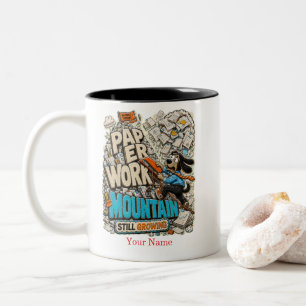 Lustiges Papierkram-Berg Personalized Shirt, Custo Zweifarbige Tasse