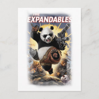 Lustiges Parodie-Panda-Filmplakat auf Weiß Feiertagspostkarte