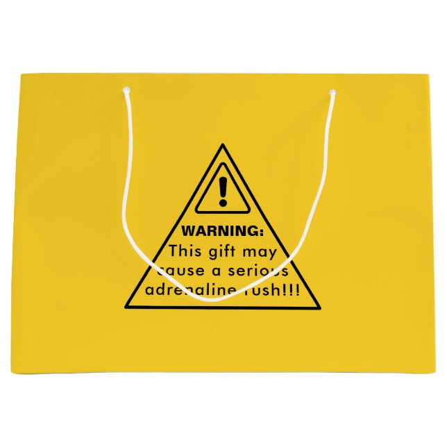Lustiges Party-Gelbes Warnschild Große Geschenktüte (Vorderseite)