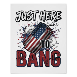 Lustiges patriotisches Feuerwerk-Vintage-Shirt zum Poster