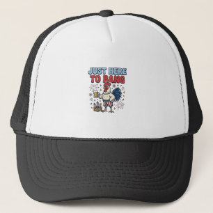 Lustiges patriotisches Hahn-Feuerwerk-Bier-Shirt-D Truckerkappe