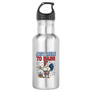 Lustiges Patriotisches Hahn Feuerwerk Bier T-Shirt Edelstahlflasche