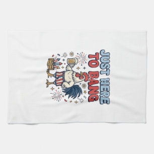 Lustiges Patriotisches Hahn Feuerwerk Bier T-Shirt Geschirrtuch