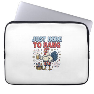 Lustiges Patriotisches Hahn Feuerwerk Bier T-Shirt Laptopschutzhülle