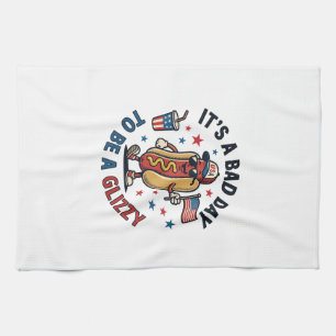 Lustiges Patriotisches Hot Dog Vintage Gravur Shir Geschirrtuch