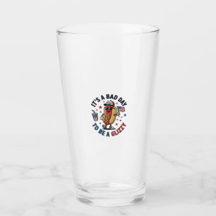 Lustiges Patriotisches Hot Dog Vintage Gravur Shir Glas