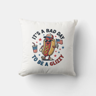 Lustiges Patriotisches Hot Dog Vintage Gravur Shir Kissen