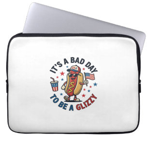 Lustiges patriotisches Hot Dog Vintage-Gravur-Shir Laptopschutzhülle
