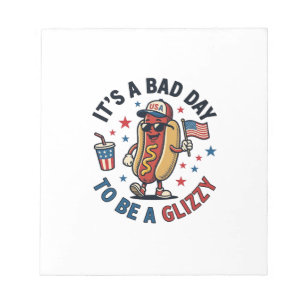 Lustiges patriotisches Hot Dog Vintage Gravur Shir Notizblock