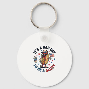 Lustiges Patriotisches Hot Dog Vintage Gravur Shir Schlüsselanhänger